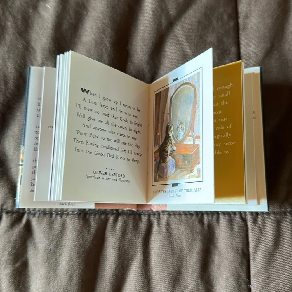 Vintage “The Artistic Cat” Praise, Poems, and Paintings Mini Coffee Table Book